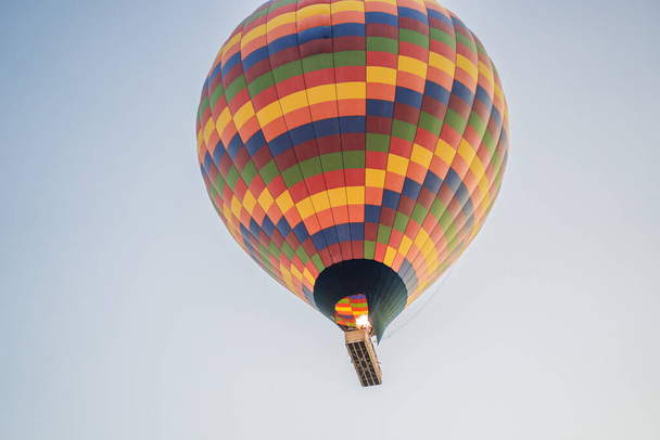 Beautiful hot air balloons over blue sky. - Фото, зображення