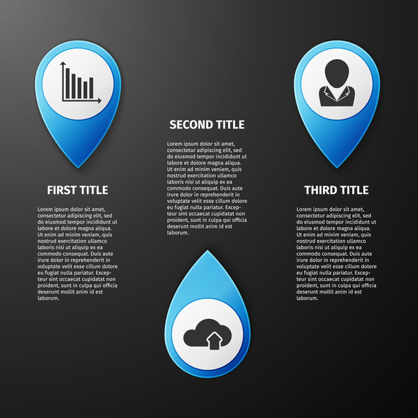 Progress icons for three steps - Διάνυσμα, εικόνα