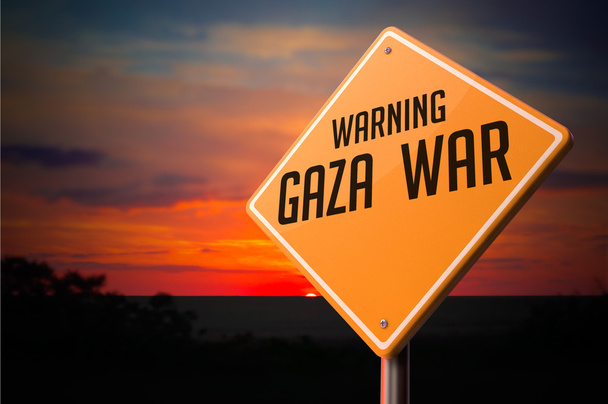 Gazakrieg um Warnschild. - Foto, Bild