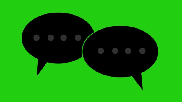chat párbeszéd buborék ikon animáció, zöld chroma kulcs háttér - Felvétel, videó