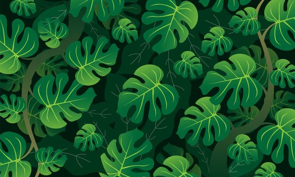 Nature foliage plants for background and landing page design set bundle - Vector, Image