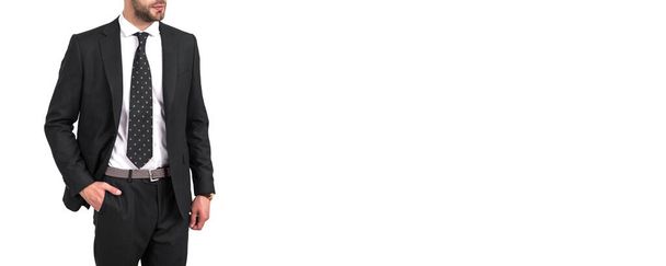 professional businessperson wear black formalwear. photo of businessperson man. businessperson in suit isolated on white background. executive businessperson in studio. - Фото, изображение