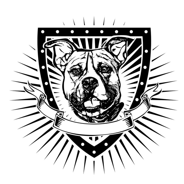 Pit bull shield - Vector, Image