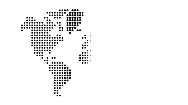 Mapa del mundo simplificado (dibujado con puntos.) Animación pop-up 4K - Metraje, vídeo