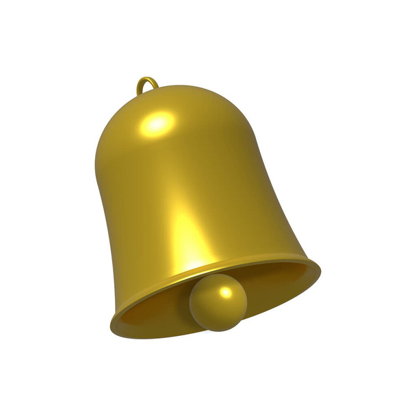Cut out old metallic bell illustration in 3D effect. - Photo, Image