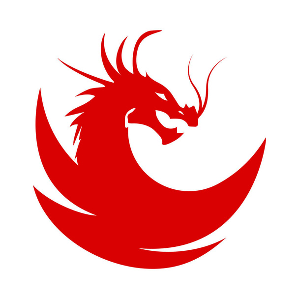 логотип голови дракона Векторна ілюстрація шаблонний дизайн
 - Вектор, зображення