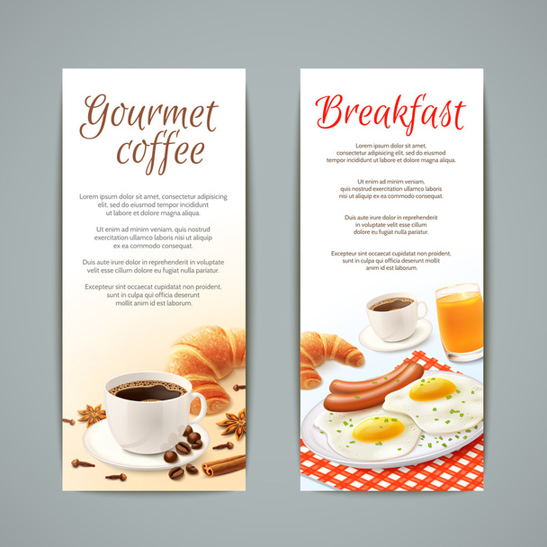 Desayuno Banners Set
 - Vector, imagen