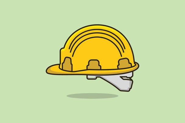 Builder Safety Helm vector illustratie. Hoofd beschermende apparatuur object pictogram concept. Constructie plastic helm vector ontwerp. - Vector, afbeelding
