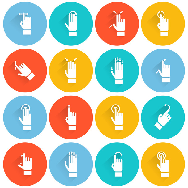 Hand Touching Screen Flat Icon - Vector, Image