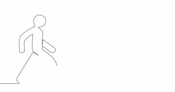 Selbstzeichnende Linienanimation Hand zeichnet einen Charakter Designer kontinuierlich eine einzige Linie gezeichnetes Konzeptvideo - Filmmaterial, Video