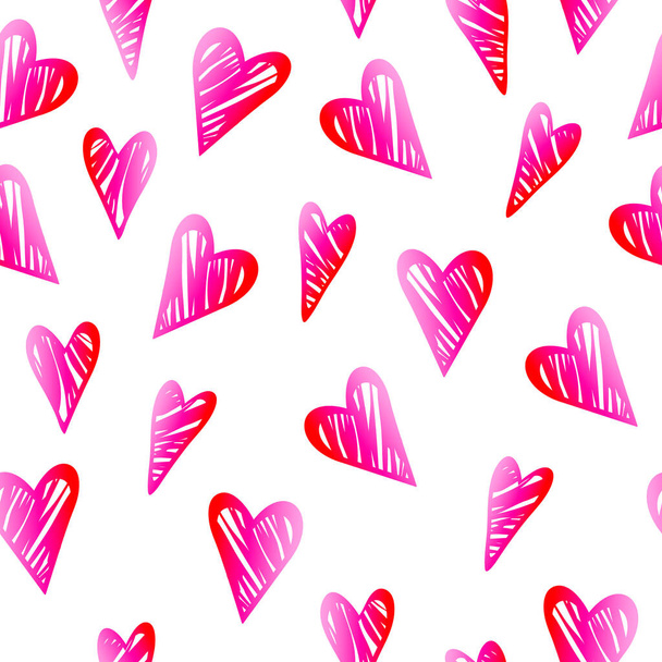 Seamless heart pattern. Valentine's day print. Packaging template, wrapping paper, textiles, bedding and wallpaper. - Wektor, obraz
