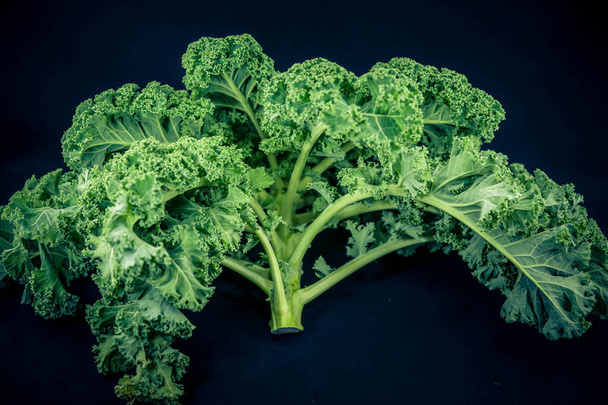 téli zöldség friss szüret zöld göndör kelkáposzta - Fotó, kép