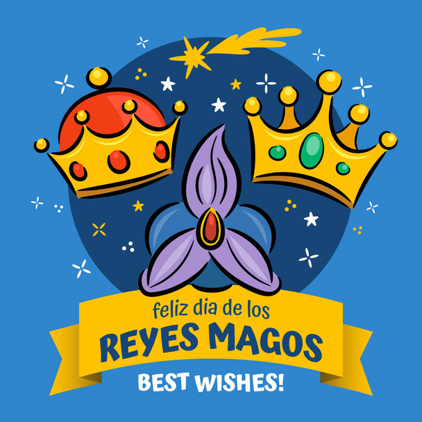 Feliz dia de los reyes magos kartka okolicznościowa - Wektor, obraz