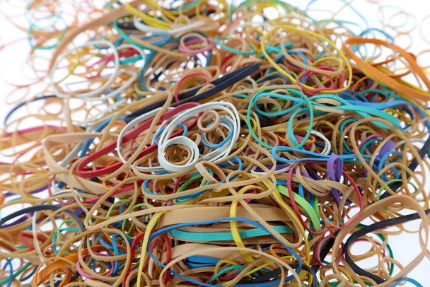 Pile of assorted rubber bands together  - Photo, Image