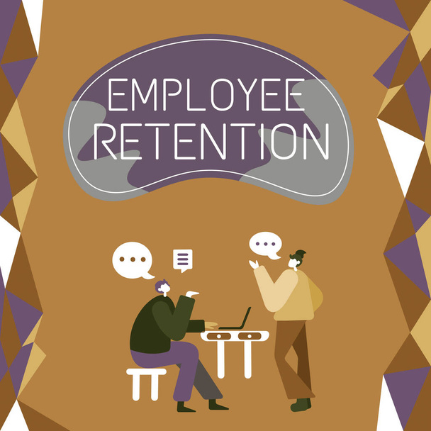 Inspiratie met uithangbord Employee Retention, woord voor interne rekruteringsmethode van organisaties - Foto, afbeelding