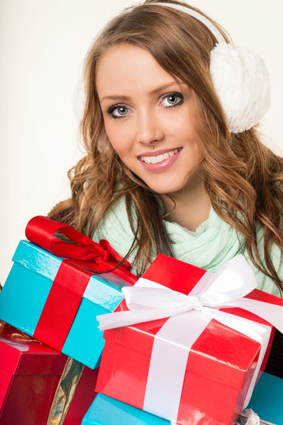 Woman with gift - Foto, Imagen