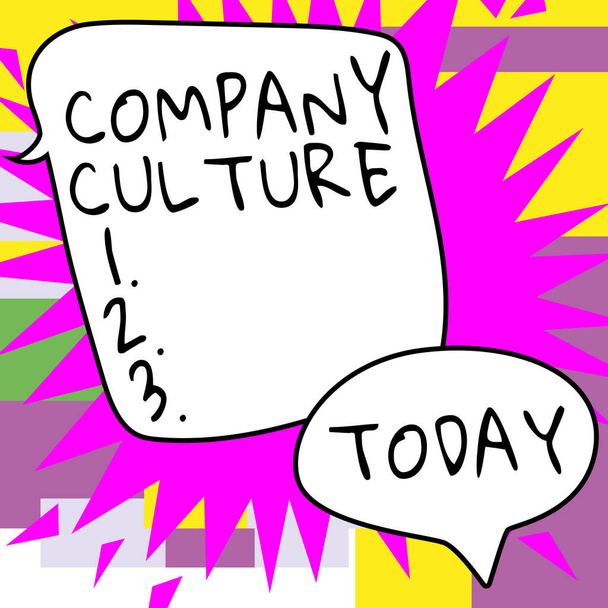 Text caption presenting Company Culture, Business showcase Prostředí a prvky, ve kterém zaměstnanci pracují - Fotografie, Obrázek