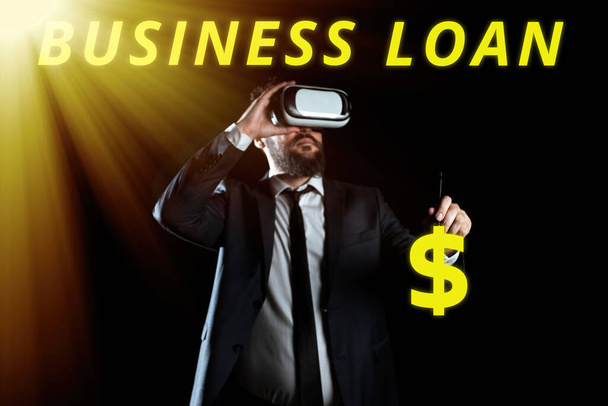 Käsin kirjoittaminen merkki Business Loan, Internet Concept Credit Mortgage Financial Assistance Cash ennakot Velka - Valokuva, kuva