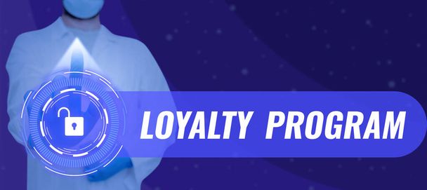 Text caption presenting Loyalty Program, Word Written on marketing effort that provide incentives to repeat customers - Photo, Image