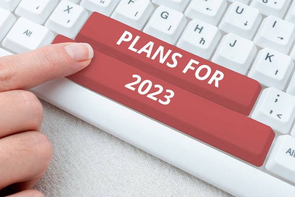 Textová značka zobrazující plány Pro rok 2023, obchodní koncept záměr nebo rozhodnutí o tom, co člověk udělá - Fotografie, Obrázek