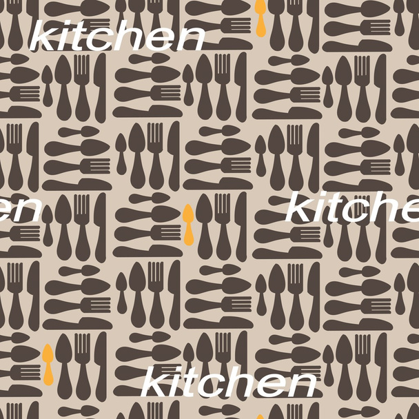 Seamless pattern with kitchen items - Vector, Image