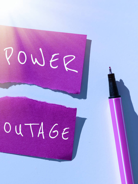 Ręczne pisanie znaku Power Outage, Internet Concept Możliwość wpływania rówieśników do osiągnięcia celów - Zdjęcie, obraz