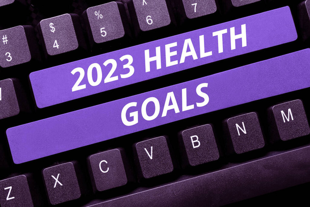 Käsitteellinen kuvateksti 2023 Terveystavoitteet, Sana kalenterivuoden alun kunniaksi 2023 - Valokuva, kuva