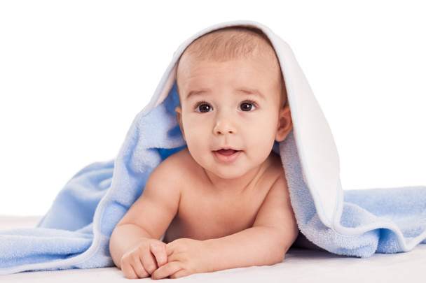 Cute baby child after bath isolated - Zdjęcie, obraz