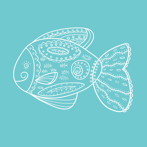Doodle Sketchy fish Vector Illustration - Wektor, obraz