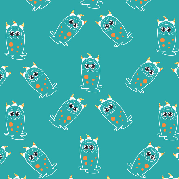 Cute monster cartoon character pattern collection suitable for textile design - ベクター画像
