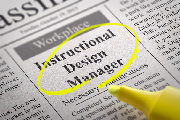 Instructional Design Manager Vacatures in krant. - Foto, afbeelding