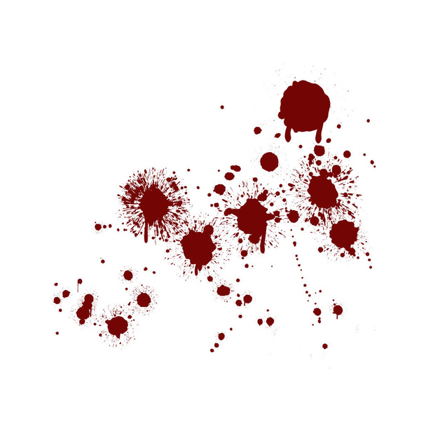 Red blood splatter stain on white background - Photo, Image