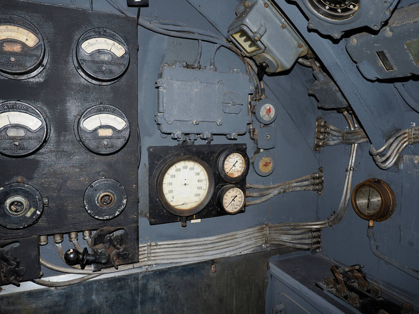 μέσα ii παγκόσμιο πόλεμο λεπτομέρεια αίθουσα ελέγχου υποβρυχίων - Φωτογραφία, εικόνα