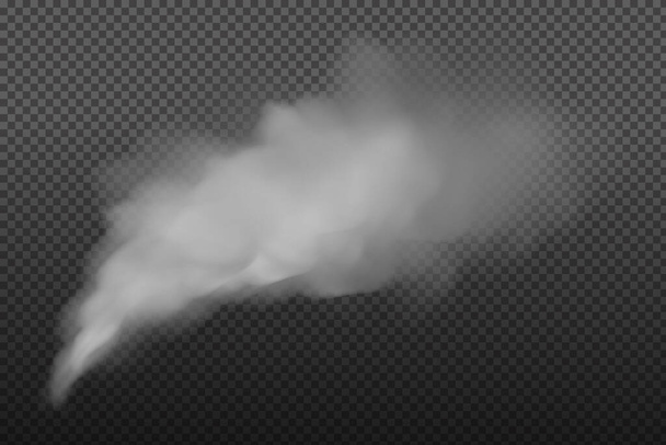 Felhős ég vagy szmog a város felett.Vektor illusztráció.Fehér vektor felhősség, köd vagy füst sötét kockás háttér. - Vektor, kép