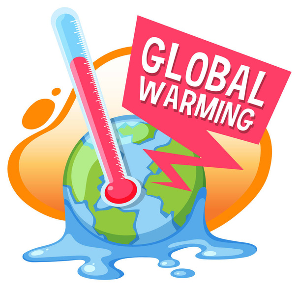 Global warming vector concept illustration - Vektor, obrázek
