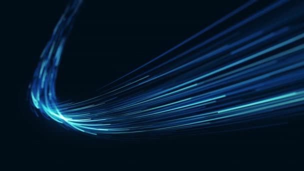 Абстрактные световолоконные струны Flowing Foundation / 4k анимация на фоне технологии обоев замедленного действия с мощными скоростными узорами и глубиной поля - Кадры, видео