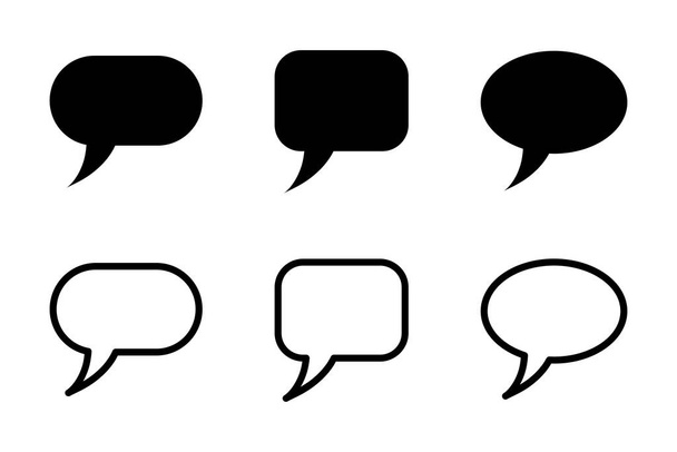 Ícones de bolhas de fala no fundo branco
 - Vetor, Imagem