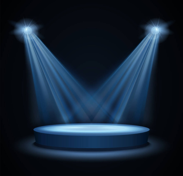 Spotlight Shines on the Stage. Vector illustration - Vetor, Imagem