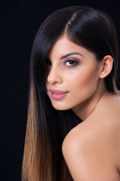 Hair and beauty unmatched. Studio shot of a beautiful brunette model with gorgeous long hair - Fotografie, Obrázek