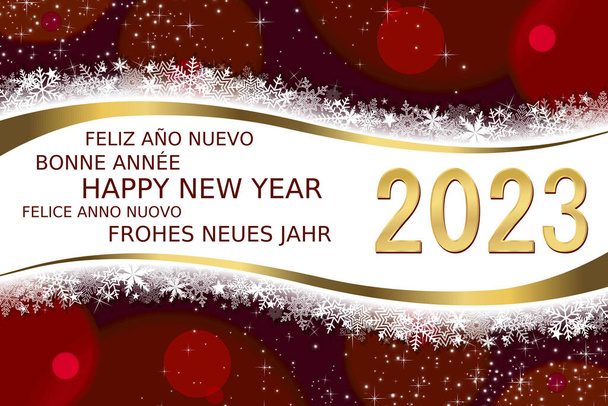 Greeting card with text Happy New Year 2023 - Foto, Imagen
