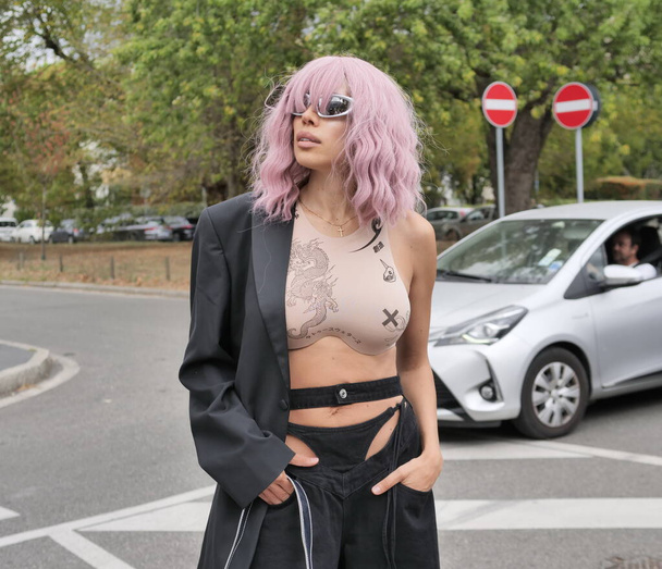  Fashion blogger street style outfit before Diesel fashion show, during Milano fashion week woman collections spring/summer - 写真・画像