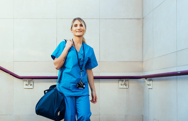 Cinematic footage representation of the daily life of a nurse going to work at the hospital	 - Photo, Image