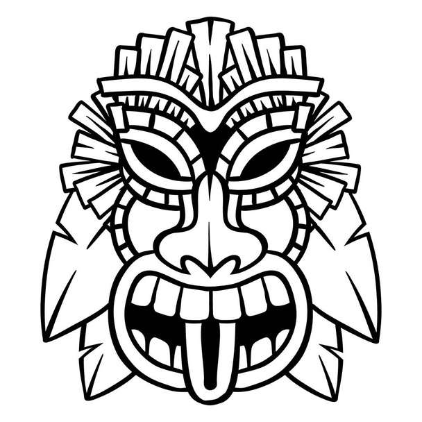 Masque Tiki pour barre de surf - illustration vectorielle - Out line - Vecteur, image