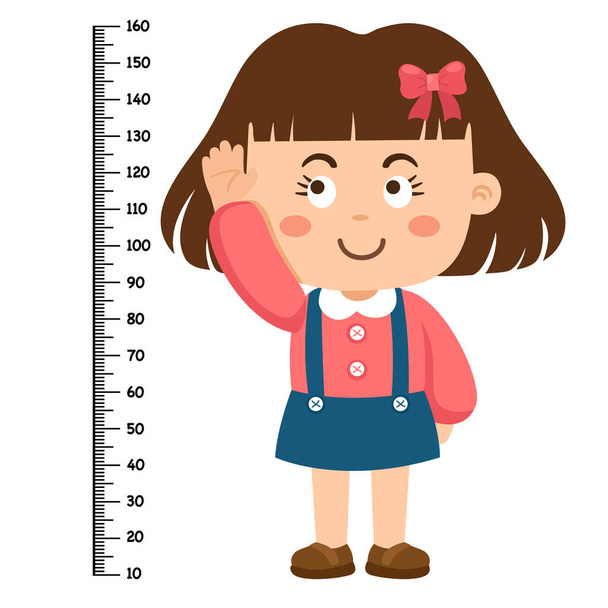 Meter wall with girl vector illustration - Vector, Image
