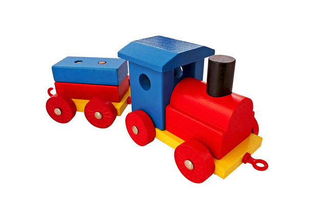 kolorowe zabawki pociągu - Zdjęcie, obraz