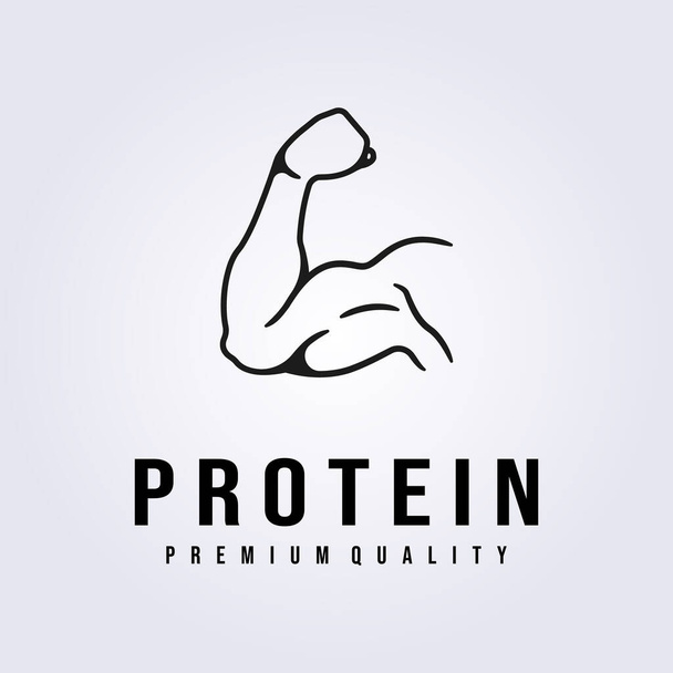 Muskel Ernährung Protein Logo Linie Vektor Illustration Design - Vektor, Bild