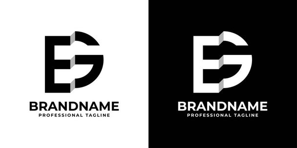 Буква EG или GE Monogram Logo, подходит для любого бизнеса с инициалами EG или GE. - Вектор,изображение