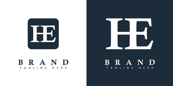 Modern Letter HE logó, alkalmas bármilyen üzleti vagy identitás HE vagy EH monogram. - Vektor, kép