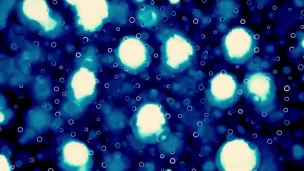 Blue delicate background. Design. White bright dots in the animation on a blue background sparkle with an overflow of bright light. High quality 4k footage - Footage, Video