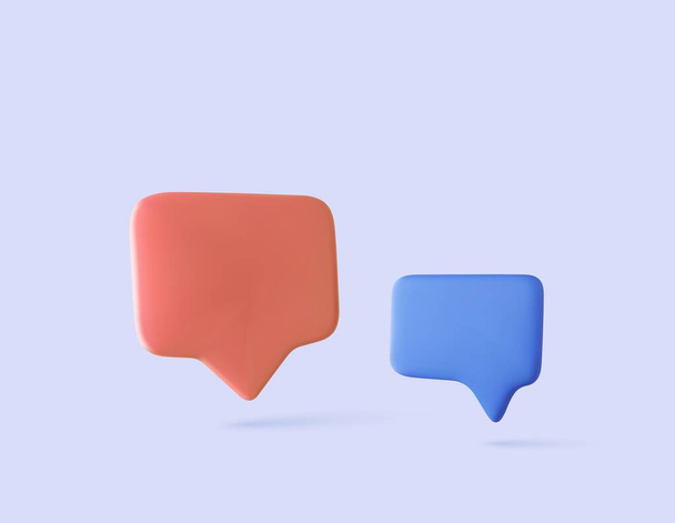 Blank speech bubble pin isolated on background 3D rendering. Social network communication concept. 3d render. Vector illustration - Vector, Image